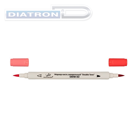 "VISTA-ARTISTA" Акварельный маркер-кисть "Double Tone" SMW-02 0.8 мм - 2 мм кисть 1 шт. 03 Красный/Red ― компания Диатрон