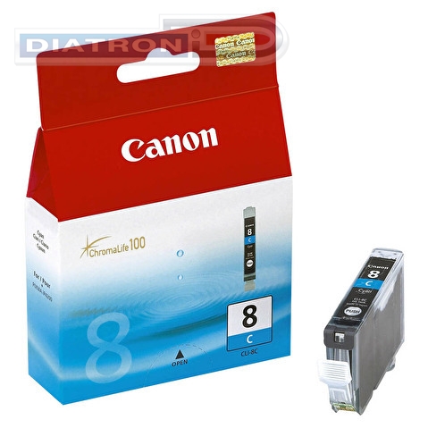 Чернильница CANON CLI-8C для PIXMA MP800/MP500/iP6600D/iP5200/iP5200R/iP4200/IX4000/IX5000, Cyan