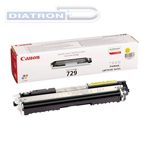 Картридж CANON C-729 для LBP7010C/LBP7018C, 1000стр, Yellow