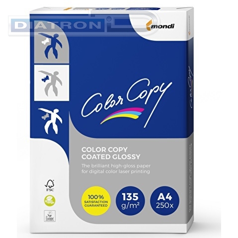 Бумага для оргтехники COLOR COPY COATED GLOSSY A4, ПЛОТНАЯ, 135/250/CIE138/102%