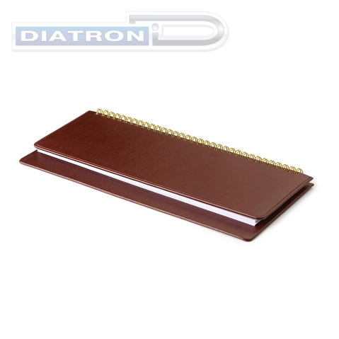 Планинг недатированный АЛЬТ Sidney Nebraska, 305х130мм, 128стр, обложка искусственная кожа, коричневый