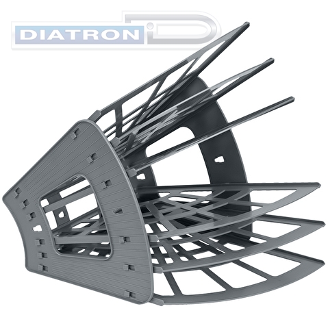 Лоток для бумаг СТАММ ЛТ417, вертикально-горизонтальный, 6-секционный, 5 отделений, серый