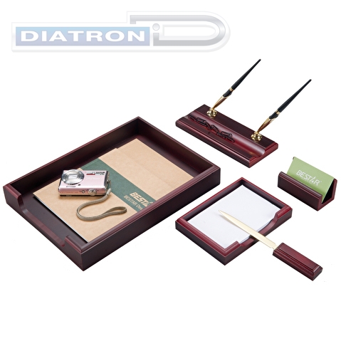 Набор настольный BESTAR Neptun, дерево, 5 предметов, цвет красное дерево