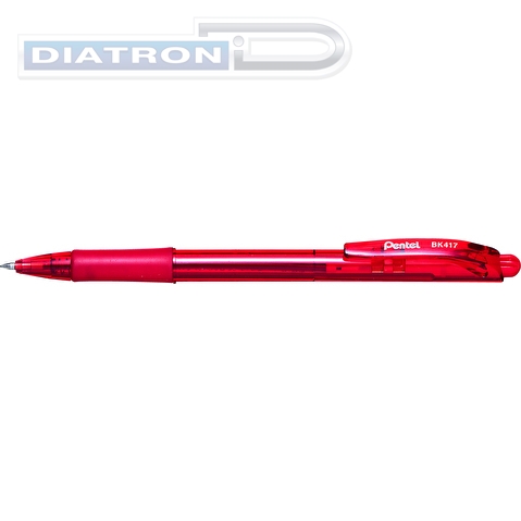 Ручка шариковая автоматическая PENTEL BK417-B, резиновый упор, 0.27/0.7мм, корпус матовый, красная