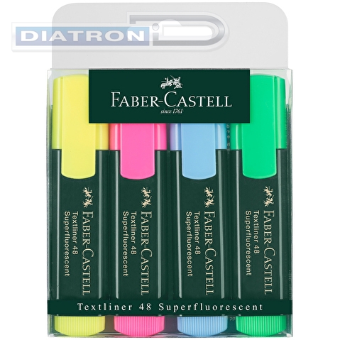 Набор текстовыделителей Faber-Castell 48, 4цв, 1-5мм, пластик. уп., европодвес