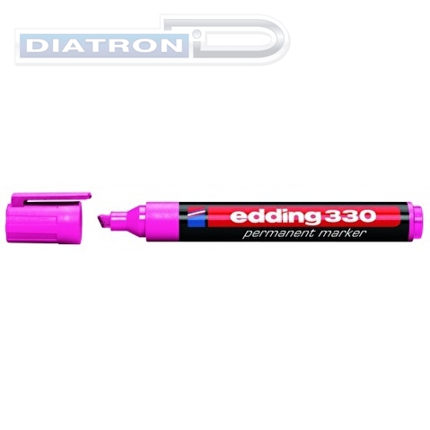 Маркер перманентный EDDING 330, скошенный наконечник, 1-5мм, розовый