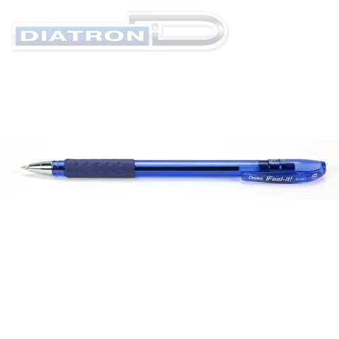 Ручка шариковая PENTEL BX487-C  Feel it!, резиновый упор, 0.7/0.27 мм, синяя