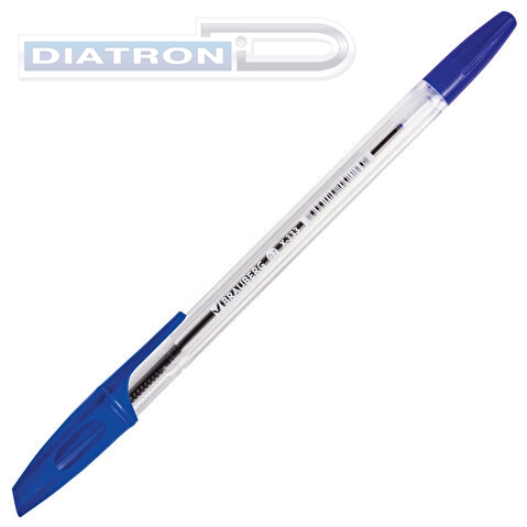 Ручка шариковая BRAUBERG X-333, 0.35/0.7мм, корпус прозрачный, синяя