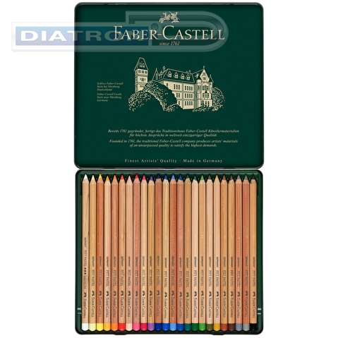 Набор цветных карандашей пастельных Faber-Castell Pitt Pastel, 24цв, в металлической коробке