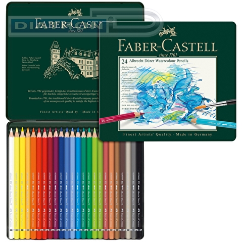 Набор цветных карандашей акварельных художественных Faber-Castell Albrecht Durer,  24цв, в металлической коробке