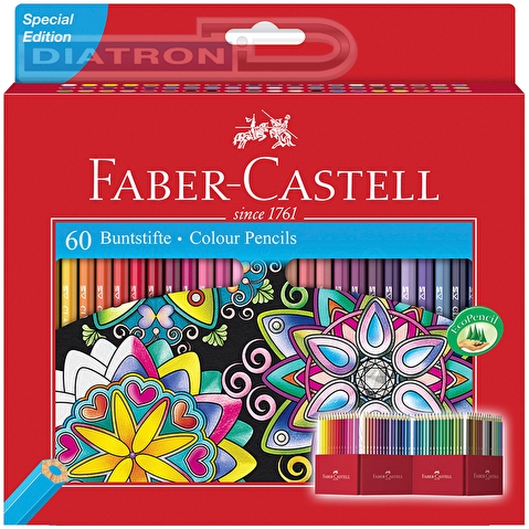 Набор цветных карандашей Faber-Castell, 60цв, корпус шестигранный, в картонной коробке