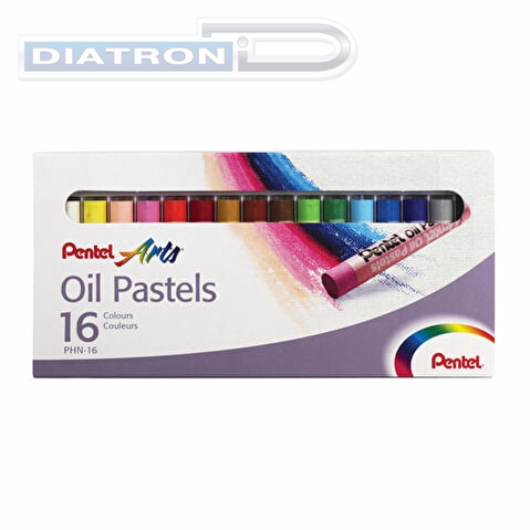 Пастель масляная PENTEL PHN4-16, 16цв, круглое сечение