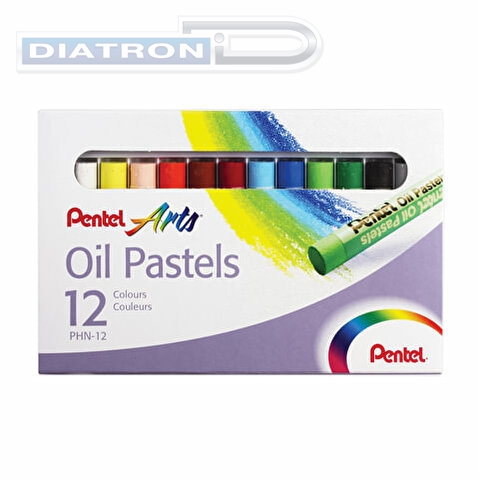 Пастель масляная PENTEL PHN4-12, 12цв, круглое сечение