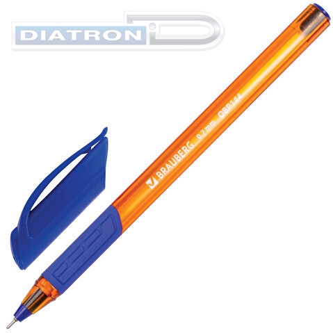 Ручка шариковая BRAUBERG Extra Glide GT Tone Orange, 0.35/0.7мм, масляная, корпус оранжевый, синяя