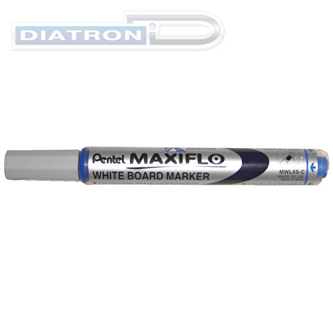 Маркер для доски PENTEL MWL5S-C Maxiflo, жидкие чернила, круглый наконечник, кнопка подкачки чернил, 4.0мм, синий