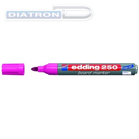 Маркер для доски EDDING 250, круглый наконечник, 1.5-3мм, розовый