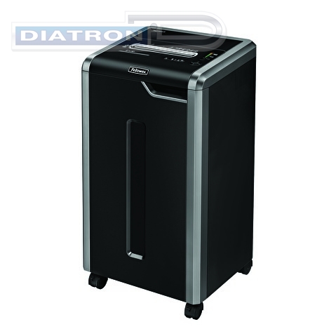 Уничтожитель документов FELLOWES 325CI, 4x38мм, 24 листа, 83 литра, секретность 4, скобы, пласт. Карты, скрепки, CD/DVD, 100% Jam Proof, SafeSense (FS-4632001)