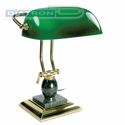 Светильник настольный на подставке из мрамора GALANT, E27/60W, зеленый мрамор, золотистая отделка