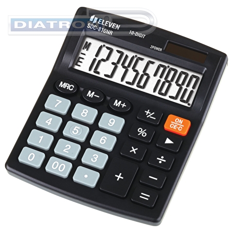 Калькулятор настольный 10 разр. ELEVEN SDC-810NR двойное питание, 127х105х21мм, черный