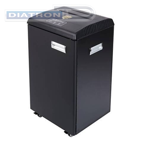 Уничтожитель документов ГЕЛЕОС МК50-7+, 0.8х1мм, 7 листов 70г/м2, 50 литров, секретность 7 (DIN P-7), пласт. карты/диски, черный