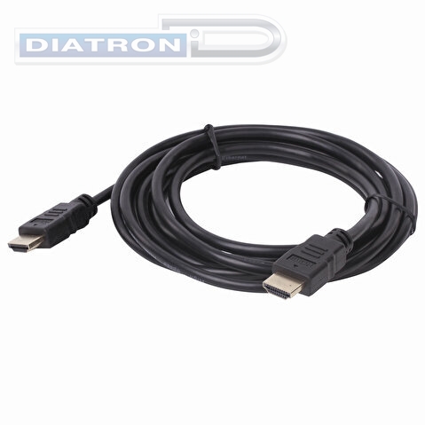 Кабель HDMI AM-AM, 3 м, SONNEN, ver1.4, FullHD, 4К, для ноутбука, компьютера, ТВ-приставки, монитора, телевизора, проектора, черный, 513121