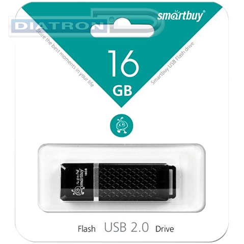 Флэш-память  16Gb Smart Buy Quartz, USB2.0, черная