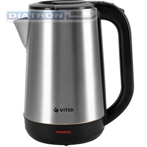 Чайник электрический Vitek VT-1139 1.8л. 2200Вт сталь/черный корпус: нерж.сталь