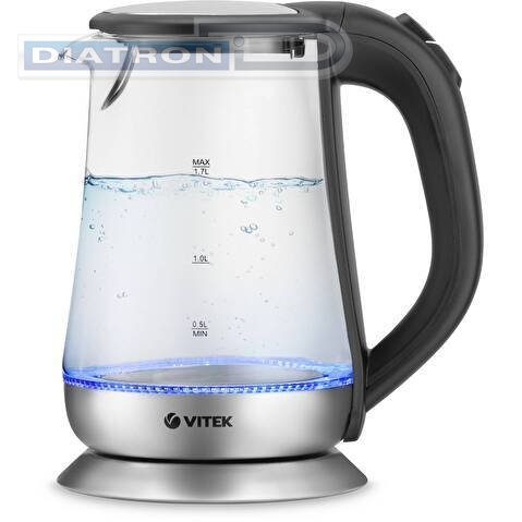 Чайник электрический Vitek VT-7036 1.7л. 2200Вт прозрачный корпус: стекло