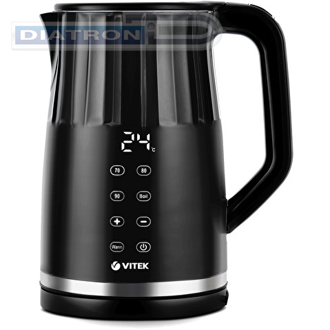 Чайник электрический Vitek Starlight VT-8829 1.7л. 2200Вт черный корпус: металл/пластик