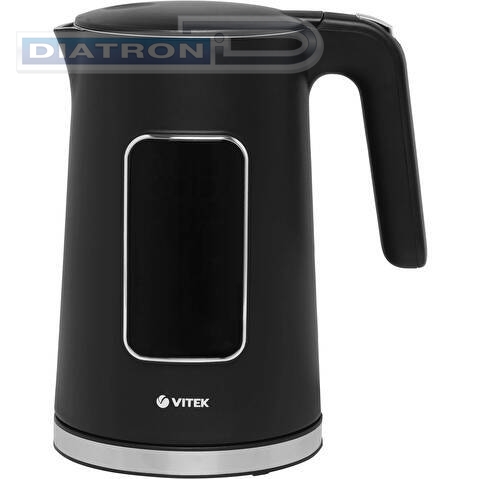 Чайник электрический Vitek VT-1162 1.7л. 2200Вт черный корпус: металл/пластик