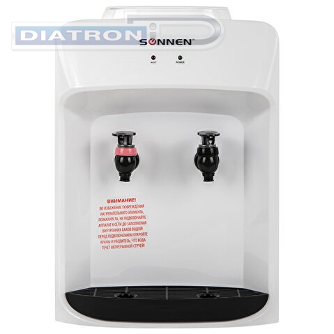 Кулер водонагреватель SONNEN TSH-02T, настольный, 2 крана, без охлаждения, белый, 455412
