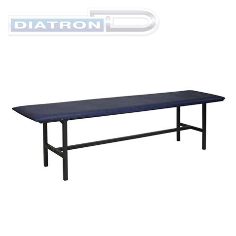 Банкетка для посетителей многоместная БЕРТА, 1800х430х470мм,черный каркас, кож.зам, черный