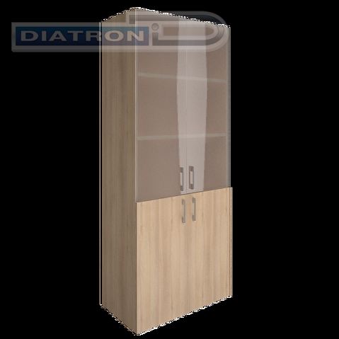 Шкаф закрытый со стеклом YALTA 800х450х2012мм, Акация Лорка