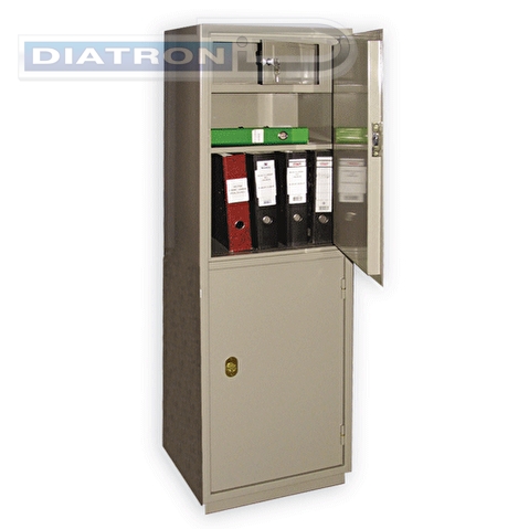 Шкаф бухгалтерский КБ-032Т, 1555х470х395мм, 54кг, 2-секционный, с кассой и полкой