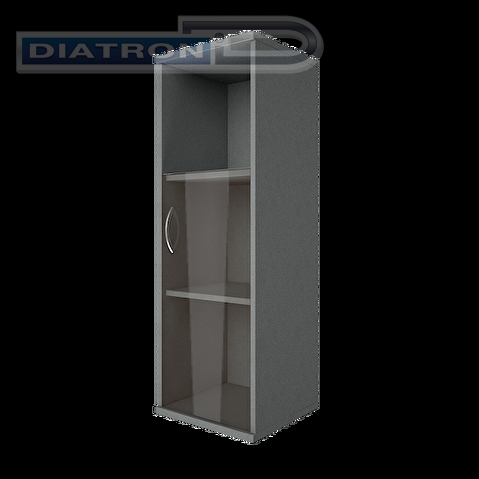Шкаф полузакрытый со стеклом правый RIVA 403х365х1200мм, Серый