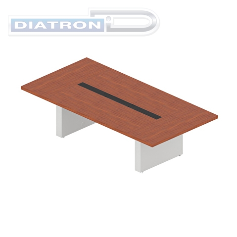 Конференц-стол Art.Neo An-280, 2800х1400х750мм, кабель-канал, орех тангенциальный/белый глянец