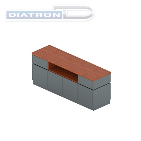 Греденция Art.Neo An-34, 1830х520х750мм, с нишей, орех тангенциальный/антрацит глянец