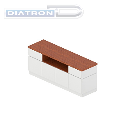 Греденция Art.Neo An-34, 1830х520х750мм, с нишей, орех тангенциальный/белый глянец