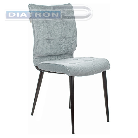 Стул для кухни БЮРОКРАТ KF-4, каркас черный, ткань серо-голубая Light 28