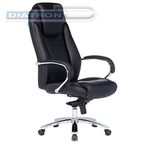 Кресло руководителя БЮРОКРАТ T-9923SL, крестовина металл хром, кожа черная, до 200кг