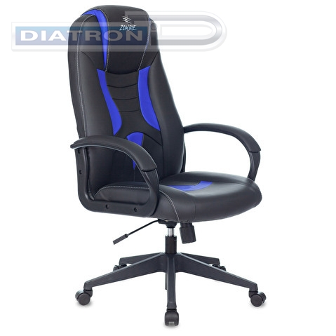 Кресло игровое Zombie 8, эко.кожа черная/синяя, до 120кг