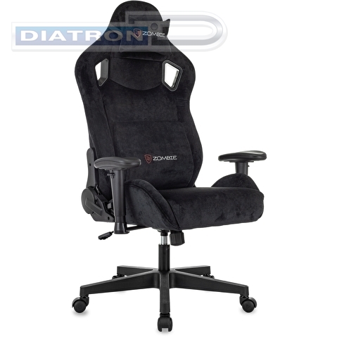 Кресло игровое Zombie Ghost Fabric, с подголовником, ткань черная Light-20, до 150кг