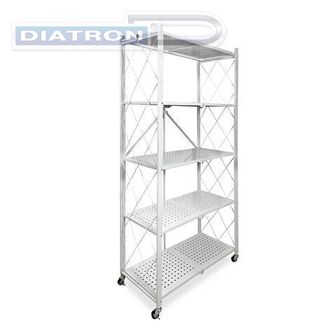 Стеллаж складной ГЕЛЕОС Атлант-5, металл, 730х400х1590 мм, белый