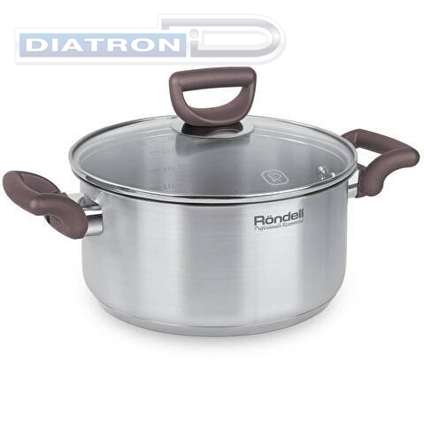 Кастрюля Rondell Fest RDS-1322 2.8л. d=20см (с крышкой) стальной