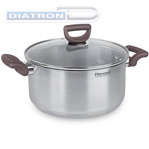 Кастрюля Rondell Fest RDS-1323 4.8л. d=24см (с крышкой) стальной