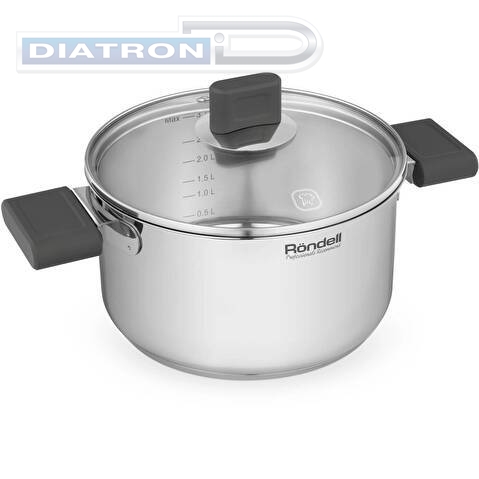 Кастрюля Rondell Quadro RDS-1596 3.1л. d=20см (с крышкой) стальной