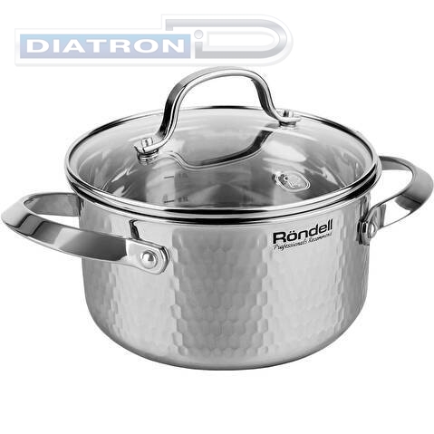 Кастрюля Rondell RainDrops RDS-1295 5.6л. d=24см (с крышкой) стальной