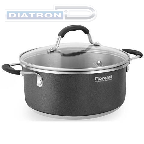 Кастрюля Rondell Stern RDS-019 4.7л. d=24см (с крышкой) т.серый