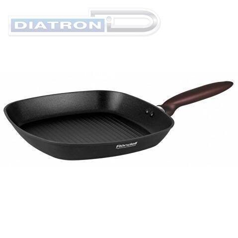 Сковорода-гриль Rondell Tierno RDA-1579 квадратная 28см покрытие: Xylan Plus ручка несъемная (без крышки) черный