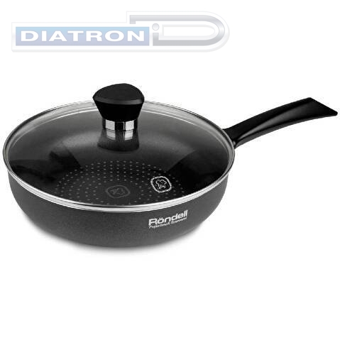 Сковорода Rondell Arabesco RDA-874 круглая 28см покрытие: Xylan Plus ручка несъемная (с крышкой) серый